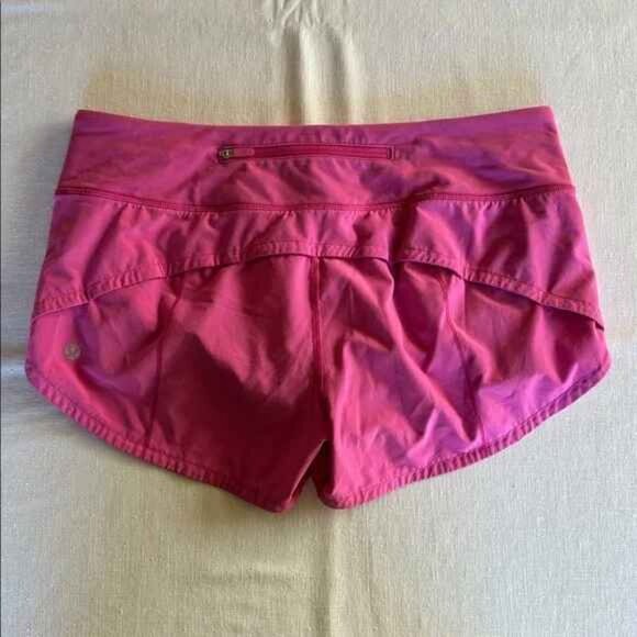 GENUINE LULULEMON 4 WAY STRETCH SPEED SHORTS PINK SIZE 2 - Picture 3 of 4